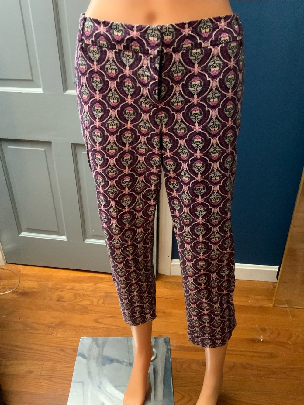 The Limited Purple Patterned Cropped Pants